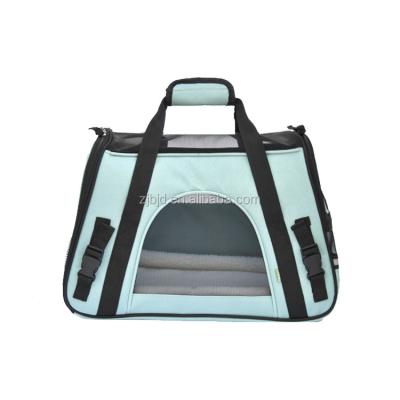 China Polyester Fiber Stocked Mesh Window Small Pet Carrier with Soft Fleece for sale