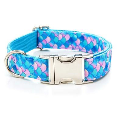 China Luxury Pet Gift Stylish Custom Collars Quick Release Designer Buckle Soft Polyester Webbing Soft Fully Adjustable Dog Collar for sale