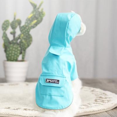 China Wholesale Stocked Outdoor Waterproof Soft Pet Cat Dog Raincoat With Hood Of Fashion Reflective Brand for sale