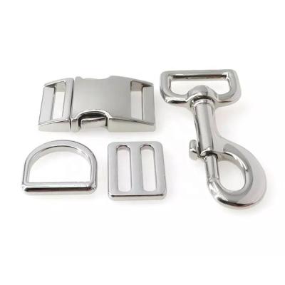 China D-Ring Hooks and Dog Side Hooks Sets Gold Hardware Dog Collar Release Buckle High Quality Silver Nickel/Lead Free Metal Accessories for sale