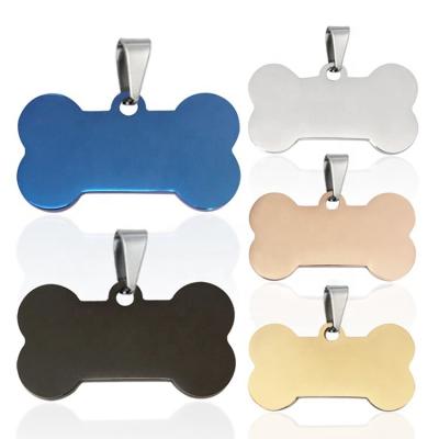 China Wholesale Customized Cheap Engraved Dog Tag America Pet Tags Metal Sublimation Blank ID Bone Shape for sale