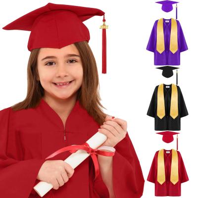 China Children Graduation Gown Big Stocked Children Graduation School Gown Pattern Kids High Quality Kindergarten Graduation Caps And Gowns for sale