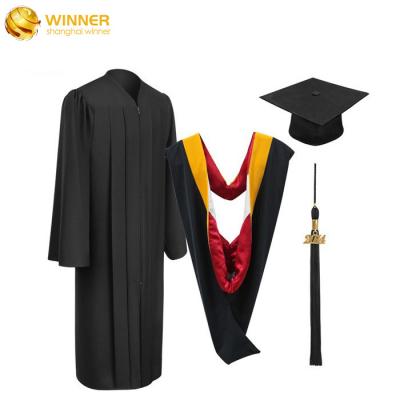 China School Fast Delivery College Graduation Gown Cap And Hood School Uniforms Sets Custom University Graduation Gown for sale