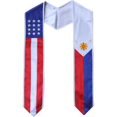 China Plain Stole Wholesale 2023 Custom Logo Graduation Stoles Sublimation Graduation Stole Graduation Flag Stole/Sash for sale