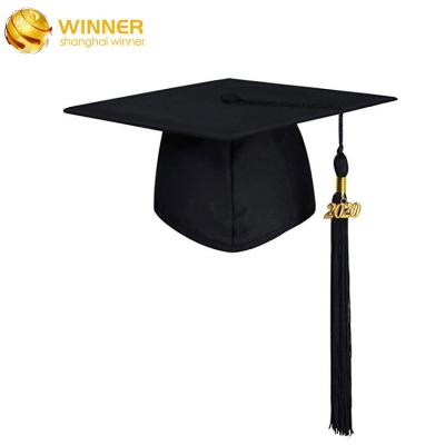 China Breathable Hot Sell 2023 Graduation Bachelor Cap Graduation Hat Master Doctor Tutor Principal Graduation Cap for sale