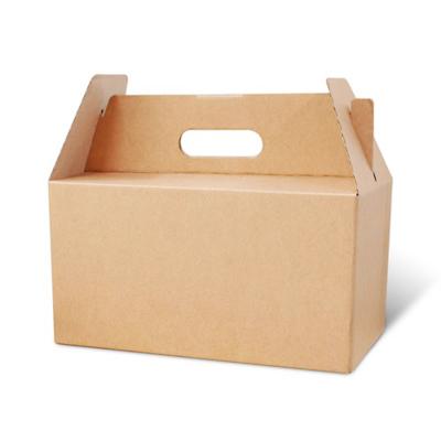 China Recyclable Brown Craft Cake Box Custom Printing Logo With Handle Wedding Box Packaging for sale