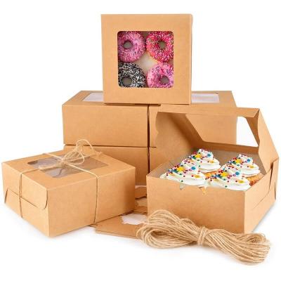 China Biodegradable Cupcake Cake Donut Macaron Dessert Packaging Custom With Window Wrapping Paper Box for sale