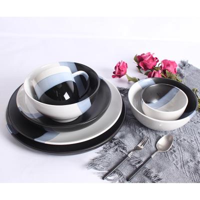 China China Suppliers Good Quality Viable Concise Design Restaurant Hotel Serving Square White Ceramic Dinner Set for sale