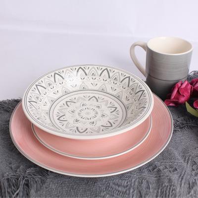 China Sustainable Newest Zebra Design Ceramic Dinnerware Sets Cheap Price Porcelain Dinner Sets for sale