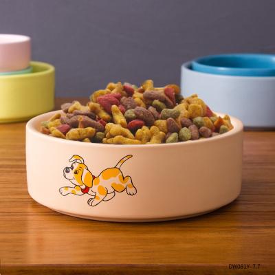 China Viable Favorite Dog Food Bowl Cartoon Ceramic Dog Cat Water Pet Bowl for sale