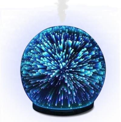 China Eco-friendly Glass Air Humidifier 3D Firework Scent Vapolizer Aroma Essential Oil Diffuser for sale