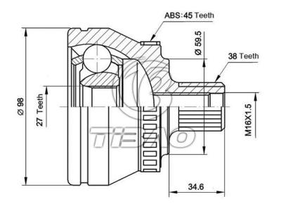 China 8D0498099D Transmission Parts C.V Joint for sale