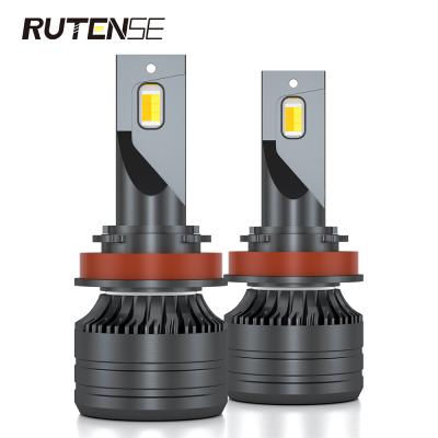 China RUTENSE High Power Aluminum Universal Led Bulb For Car Gold Yellow Drive Led Headlight Bulbs With 3 Colors 4300k 3000k 6000k for sale