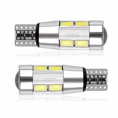 China RUTENSE auto led bulbs T10 parking light canbus 5630 10smd led bulb 12V 3W 500LM interior car led headlight bulb T10 5630 for sale