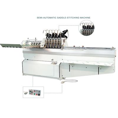 China DQ404 Printing Shops Pattern China Saddle Book Semi Automatic Quilting Binding Machine for sale