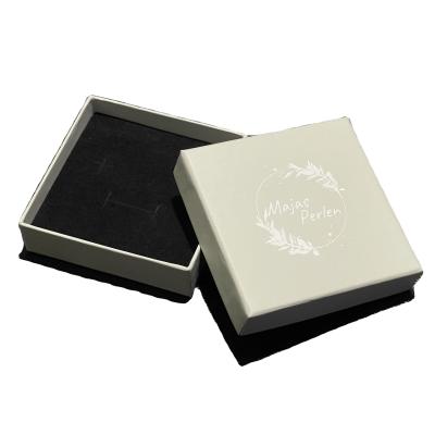 China Custom Logo Gray Paper Jewelry Box Ideal for Earrings Pendants Bracelets and Necklaces for sale