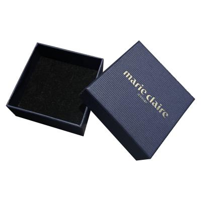 China Customized  Navy Blue Paper Jewelry Box Logo color -Use to Ring Earring Pendant Bracelet Necklace for sale