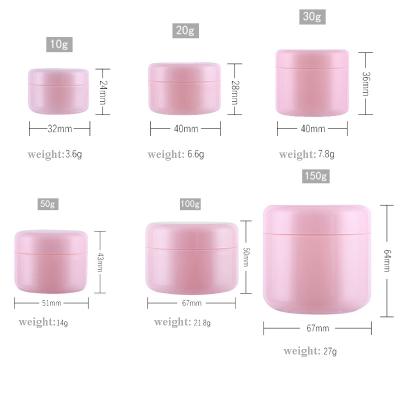 China Personal Care Refillable Bottles Makeup Jar Travel Face Cream/Plastic Empty Lotion/Cosmetic Container 5 Colors 10/20/30/50/100/150g for sale