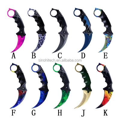 China Updated Built-in Hunting Knife CS GO Karambit 2, Viz, Doppler, Blue, Gamma, Marble Fade Skins Game Knives for sale