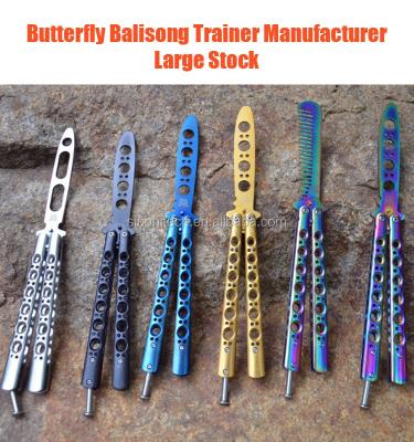 China Colorful butterfly knives balisong trainer balisong butterfly knife trainer csgo outdoor multi tool for sale