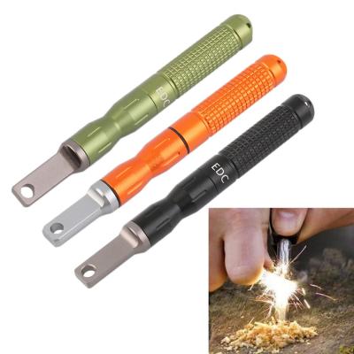 China Fully Waterproof CNC Technology New Gear CNC Alloy Fire Starter Magnesium Flint Stone Pocket Outdoor Flintstone Lighter Tool Rise Camp Survive Kit for sale