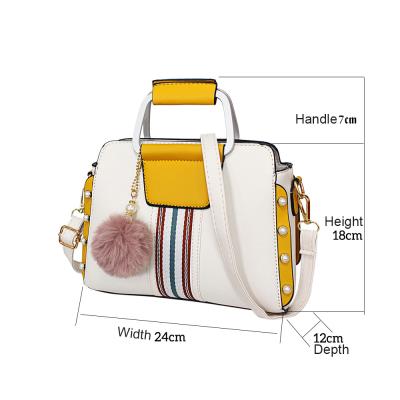 China Soft hand feeling fashion ladies handbag women handbag contrast color portable cross - body women handbag for sale