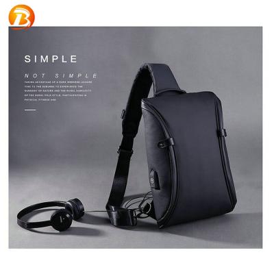 China Multifunctional Large Capacity/Waterproof/Lightweight/Whit ueb High Quality Black Sling Series Men's Office Bag for Men for sale