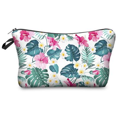 China Multi Use Fashion Tropical Flower Print Digital Printing Cosmetic Bag for sale