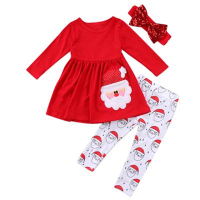 China QUICK DRY Dress + Baby Christmas Santa Claus Head With Pants Cute Christmas Costume Outfit for sale