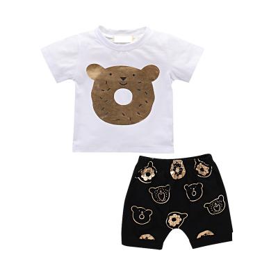 China High Quality Baby Boy Summer Antibacterial Clothes Sets Short Sleeves Back Style T-shirt+Shorts Pants 2pc Suits Kids Loungewear for sale