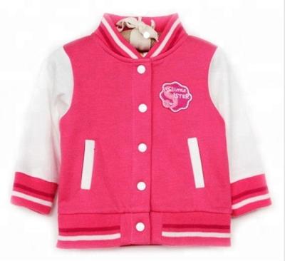 China New fashion babies jacket children girls sports clothing pink+white breathable baseball jacket for sale