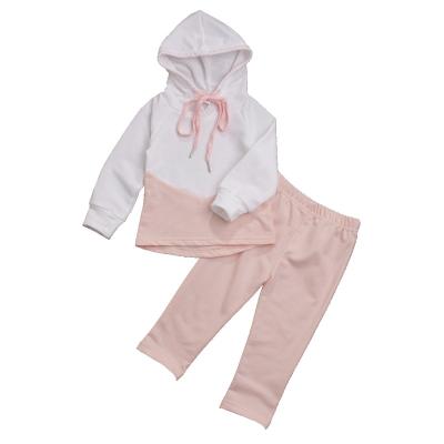 China Casual Spring Baby Sports Clothing Set Babies Lace Up Sweatshirt+ Long Pants Girls Hooded Clothing Set for sale