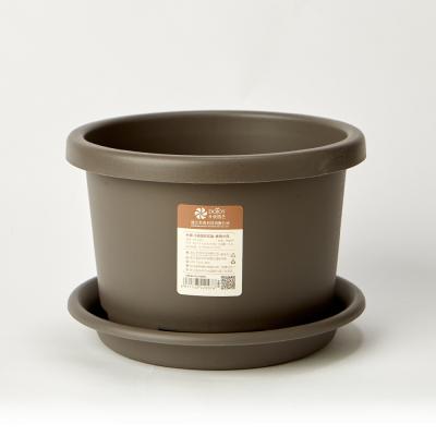 China Eco - Friendly Round Brown Cheap Plastic Flower Pots And Planters For Plants for sale