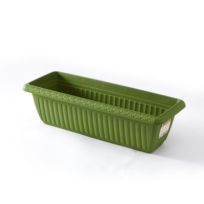 China Thick Relief Recktangle Outdoor Plastic Flower Pots Rectangle Pot Bowl Eco - Friendly for sale