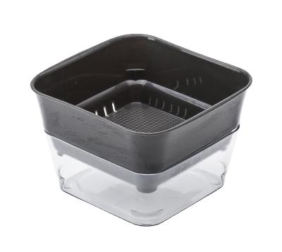 China Hot Selling Chinese Style Indoor Square Plastic Flower Pots For Plants With Tray for sale