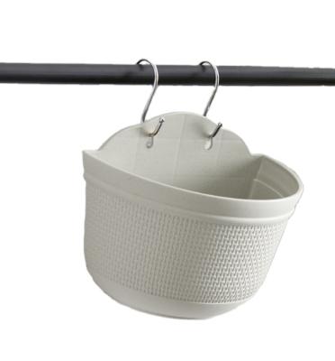 China Modern Wall Hanging Flower Pot Iron Hangs Indoor Water Stopper Half Round for sale