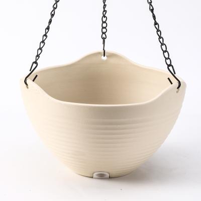 China Pastoral Plastic Hanging Rope Yarn Flower Pot Water Stopper Indoor Outdoor for sale