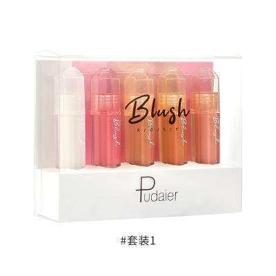 China Matte Liquid Blusher Lip Kit Dual Use Pudaier /kit Blush Tint Waterproof Gloss 5 Colors Long Lasting Blush Liquid Lip Cheek Makeup for sale