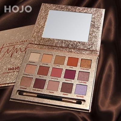 China Hot Natural HOJO 15 Color Ins Earth Color Eyeshadow Palette Waterproof Glitter Matte Eyeshadow Eye Makeup for sale