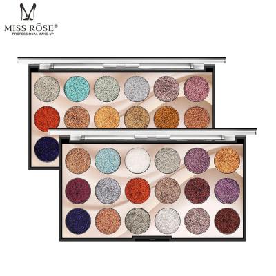 China MISS ROSE 18 Color Waterproof Glitter Eyeshadow Palette Shimmer Instant Powder Eyeshadow Eye Makeup Highlight Dye for sale