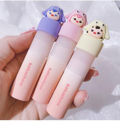 China Kakashow Cute Waterproof Matte Lip Gloss Easy To Cartoon Lip Mud Apply Makeup Not Easy To Fade Student Nude Lip Makeup for sale