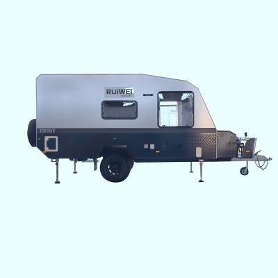 China Ruiwei 15ft Camper Off Road Camper Trailer 4x4 Hard Top Camper Van Off Road Camper Trailer Travel Trailer With Kitchen for sale