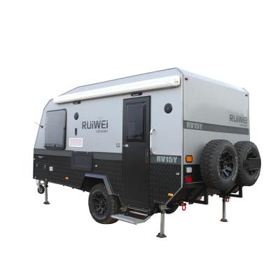 China Ruiwei 15ft Camper Trailer 4x4 Hard Top Camper Van Off Road Camper Trailer Travel Trailer With Kitchen for sale