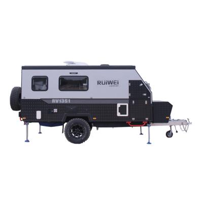 China 13ft Ruiwei Off Road rv travel trailer Australian Standard Caravan Van Camping Camper Trailer Manufacturers for sale