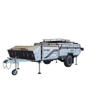 China Travel New RUIWEI 9ft High Quality Custom Camping Trailer Allumiu Expedition Tent Trailer Truck Caravans for sale