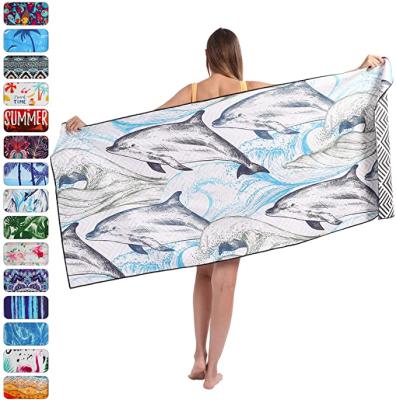 China New Soft QUICK DRY Digital Printing Custom Beach Towel With Custom Logo Print for sale