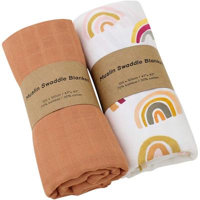 China Wholesale Custom Print Baby Home Muslin Wrap Cotton Blanket Cotton Comforter Bamboo Wrap Muslin Baby Wrap Blanket For Kid for sale