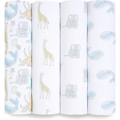 China Wholesale Custom Print Baby Home Muslin Wrap Cotton Blanket Cotton Comforter Bamboo Wrap Muslin Baby Wrap Blanket For Kid for sale