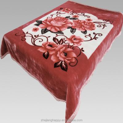 China Korean Style Mink Blanket, Reversible Two Ply Raschel Blanket with One Side Embossed, Heavy Soft Plush Velvet Anti-Pilling King for sale