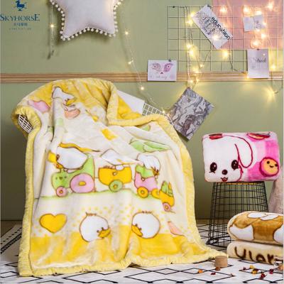 China Anti-pilling Cute Baby Blanket O-tek Certificated Fleece / Coral Fleece Pocket Baby Blanket Wholesale for sale